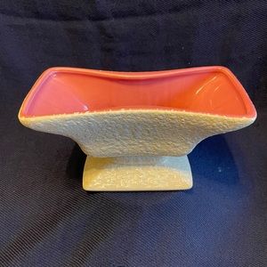 Vintage Royal Windsor USA Pink & White Drip Glazed 8" Pedestal Vase/Planter